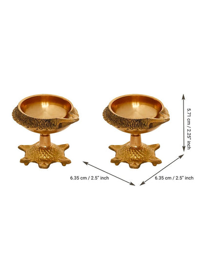eCraftIndia Set of 2 Diya with Tortoise Base - Distacart