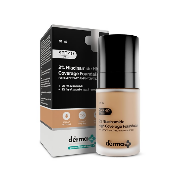 The Derma Co 2% Niacinamide High Coverage Foundation-05 Peach - Distacart