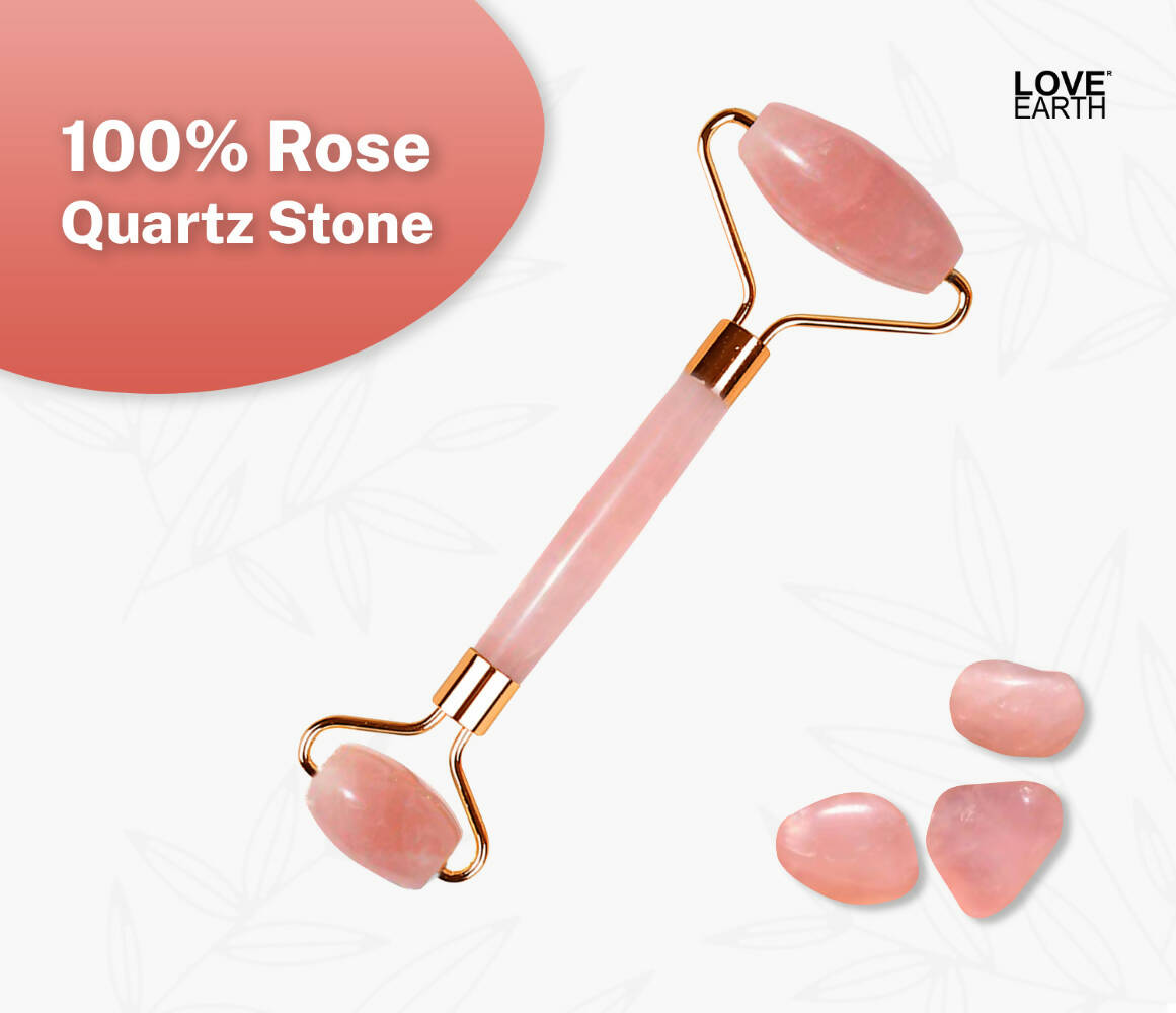 Love Earth Rose Quartz Face Roller - Distacart