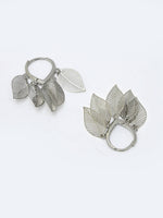 Thumbnail for NVR Women Gold-Toned Leaf Shaped Drop Earrings - Distacart