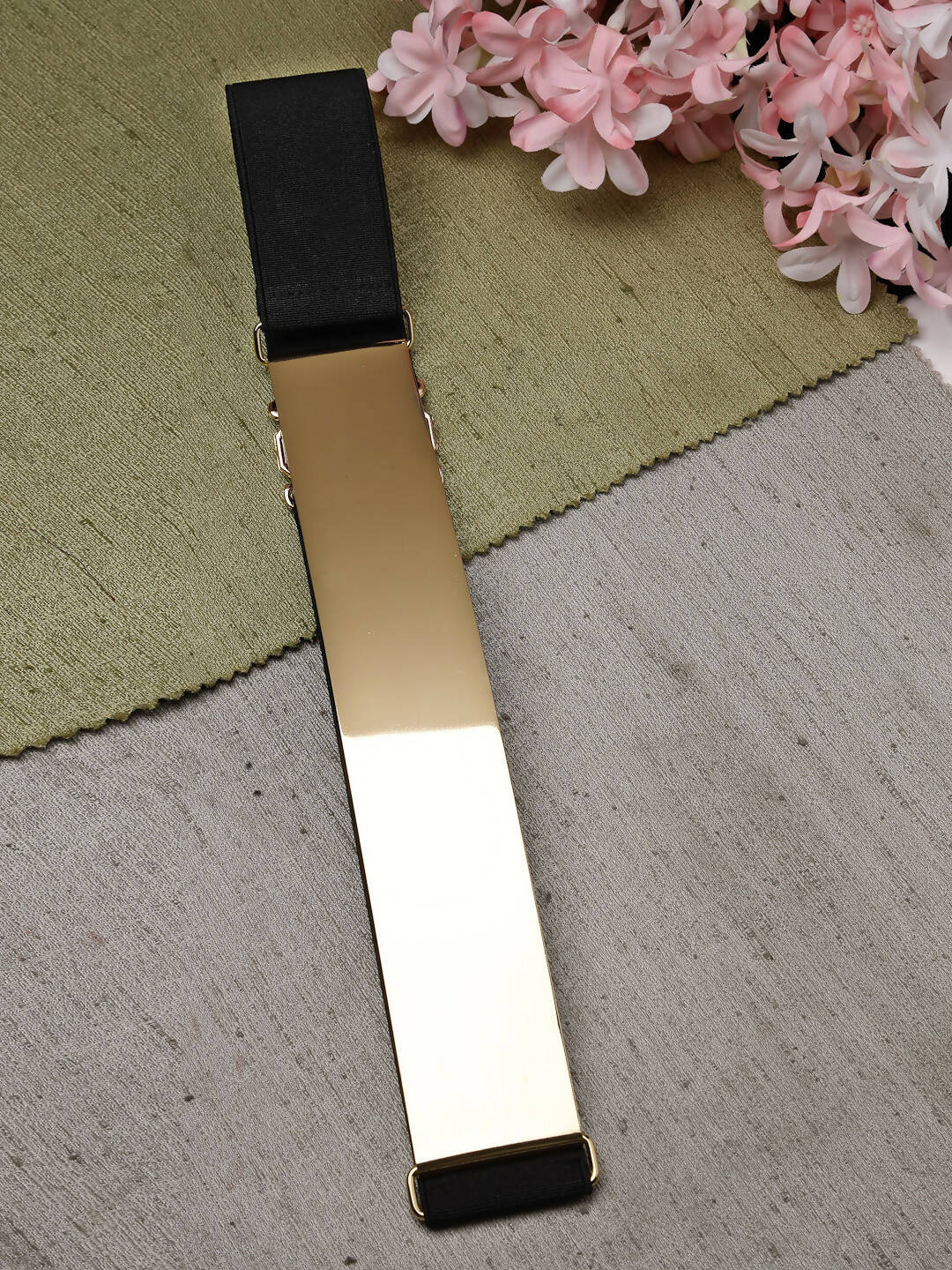 NVR Women Circular Gold Plated Adjustable Broad Belt - Distacart