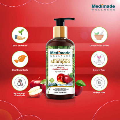 Medimade Wellness Detox Formula Shampoo Apple Cider Vinegar - Distacart