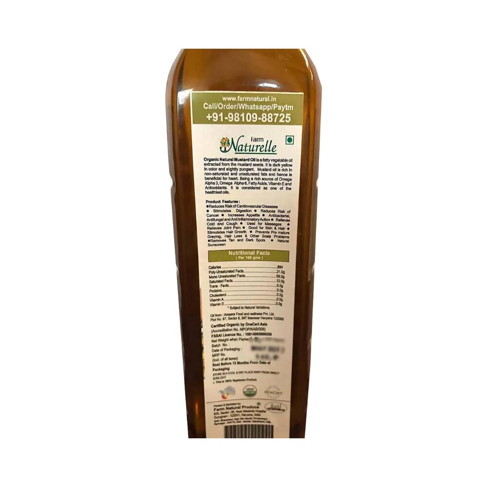 Farm Naturelle Organic Wood Pressed Black Mustard Oil - Distacart