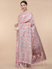 Light Pink Silk Blend Woven Design Saree With Unstitched Blouse Piece - Aloki - Distacart