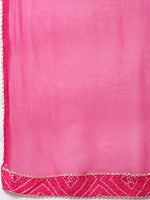 Thumbnail for Kalini Women Pink Floral Embroidered Layered Gotta Patti Kurti with Sharara & With Dupatta - Distacart