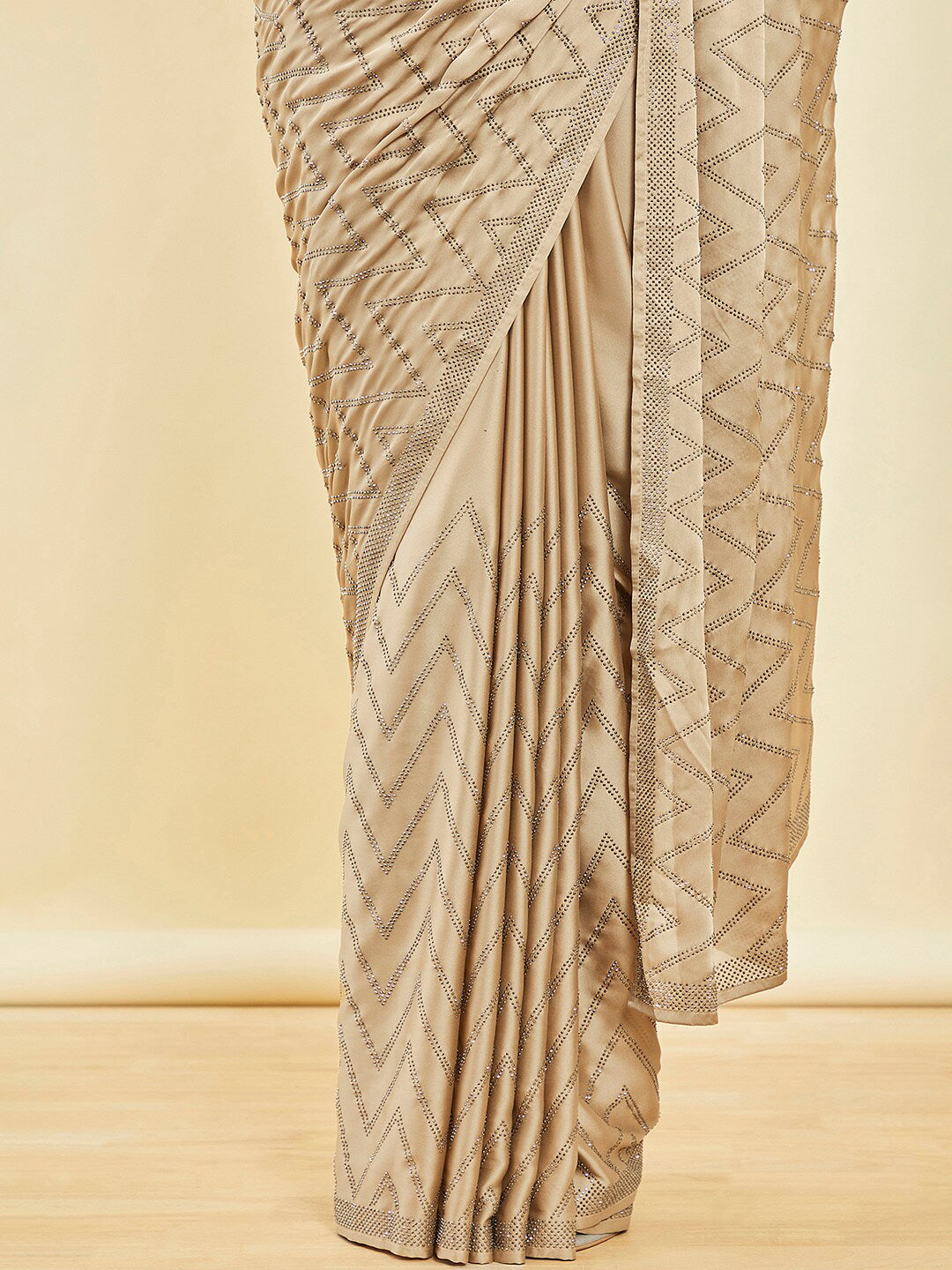 Soch Beige Embellished Beads and Stones Saree - Distacart