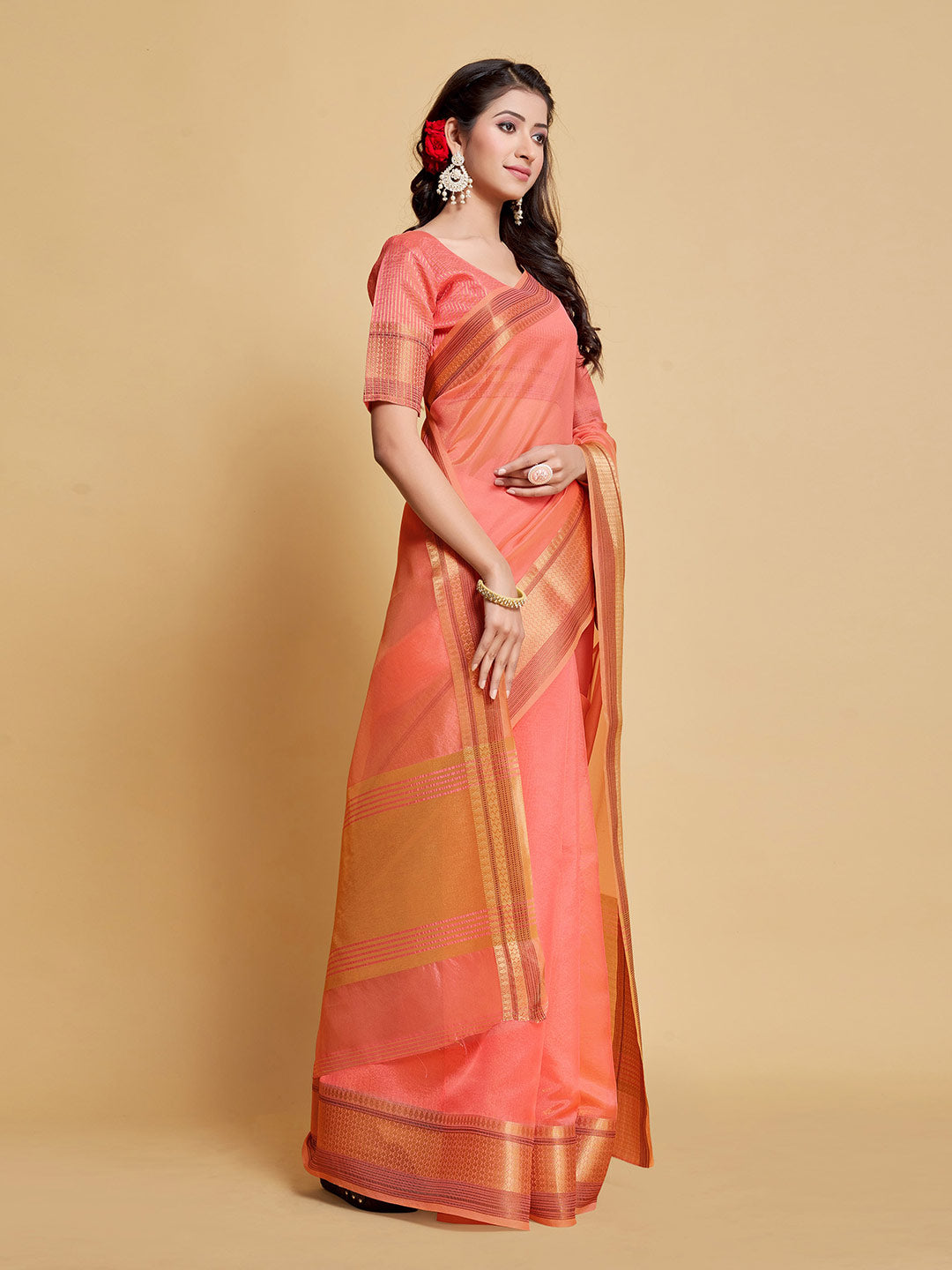 Sangria Woven Design Border Art Silk Banarasi Saree - Distacart