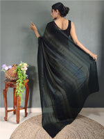 Thumbnail for Mitera Striped Zari Poly Georgette Ready to Wear Saree - Distacart