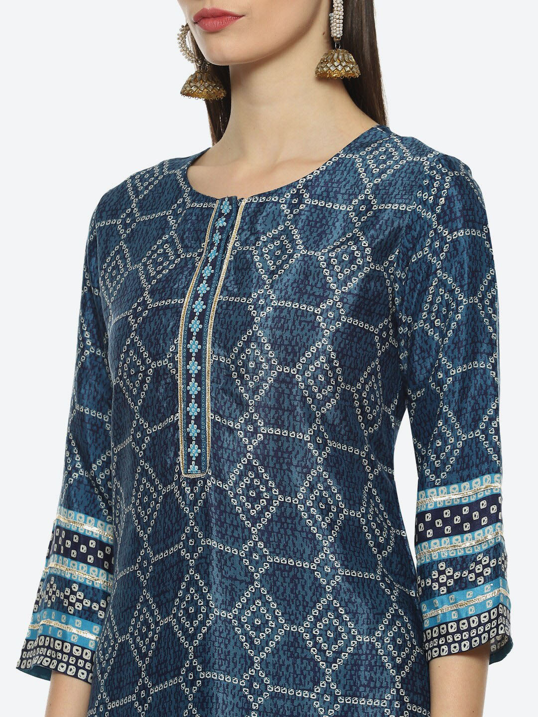 Biba Women Ethnic Motifs Printed Kurta with Trousers & Dupatta - Distacart