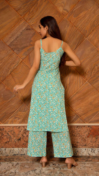 Thumbnail for Pomcha Jaipur Magan Blue Cotton Suit Set - Distacart