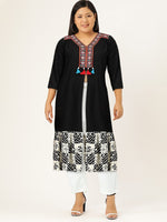 Thumbnail for Sangria Women Front Slit Embroidered Bandhani Printed Kurta - Distacart