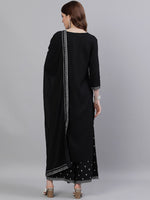 Thumbnail for Ishin Women Black Embroidered Kurta with Palazzos & Dupatta - Distacart