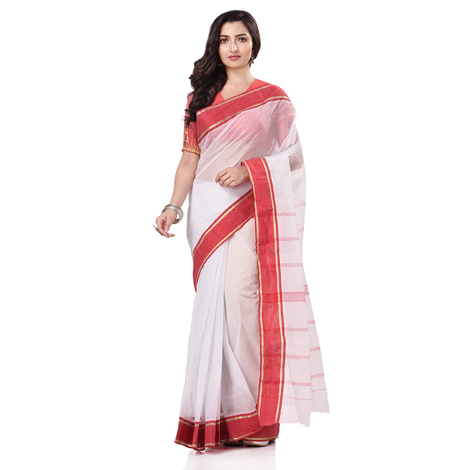 Desh Bidesh Women's Bengal Tant Aradhana Pure Handloom Cotton Saree - Distacart