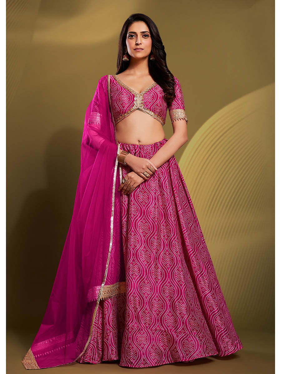 Myra Pink Crepe Embroidered Designer Lehenga - Distacart