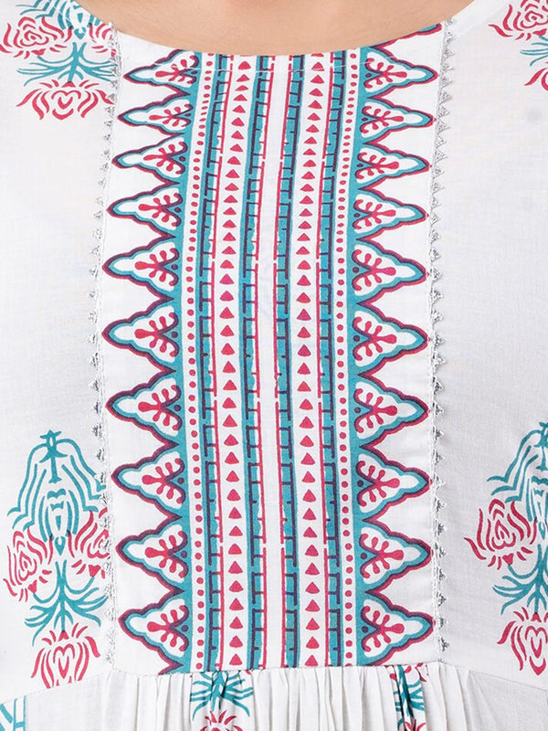 Kalini Women Floral Printed Gotta Patti Kurta With Trousers - Distacart