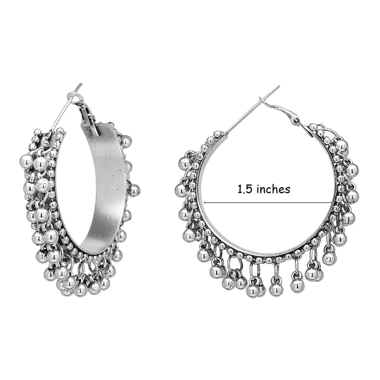 Silver-Plated Alloy Silver Hoop Earrings - The Pari - Distacart
