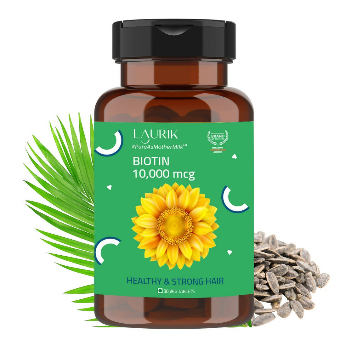 Laurik Biotin Tablets For Men And Women | Biotin Supplement For Hair Growth And Glowing Skin - Distacart