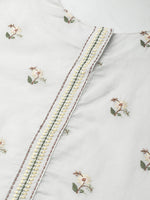 Thumbnail for Biba Women Grey & Beige Floral Embroidered A-lIne Layered Kurta - Distacart