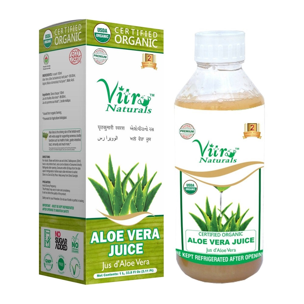 Vitro Naturals Certified Organic Aloe-vera juice 1 L