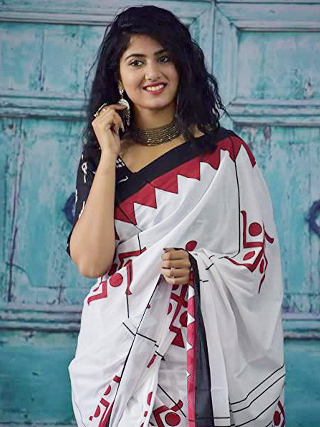 Kalini Ethnic Motifs Printed Pure Cotton Saree - Distacart