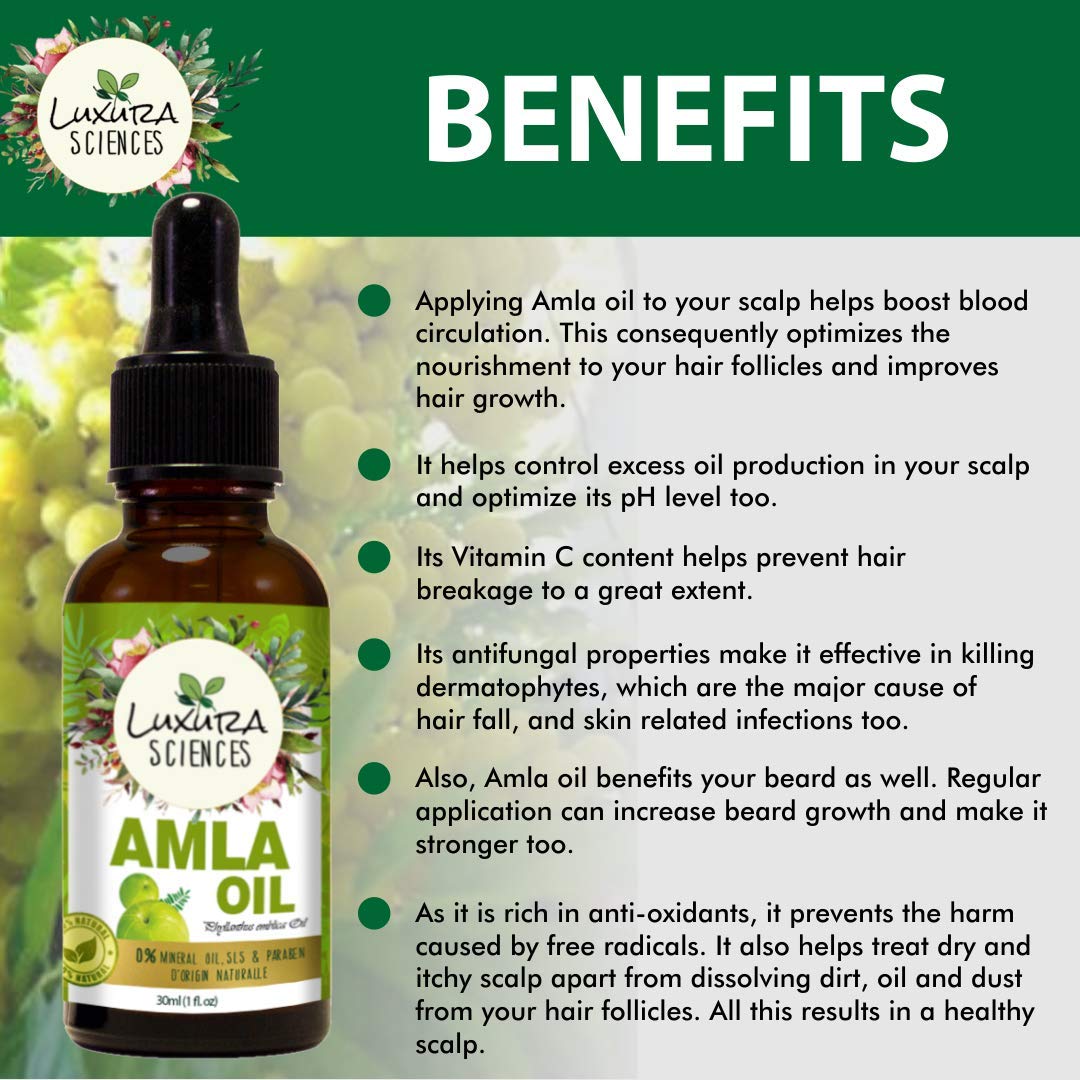 Luxura Sciences Organic Amla Oil for Hair Growth - Distacart