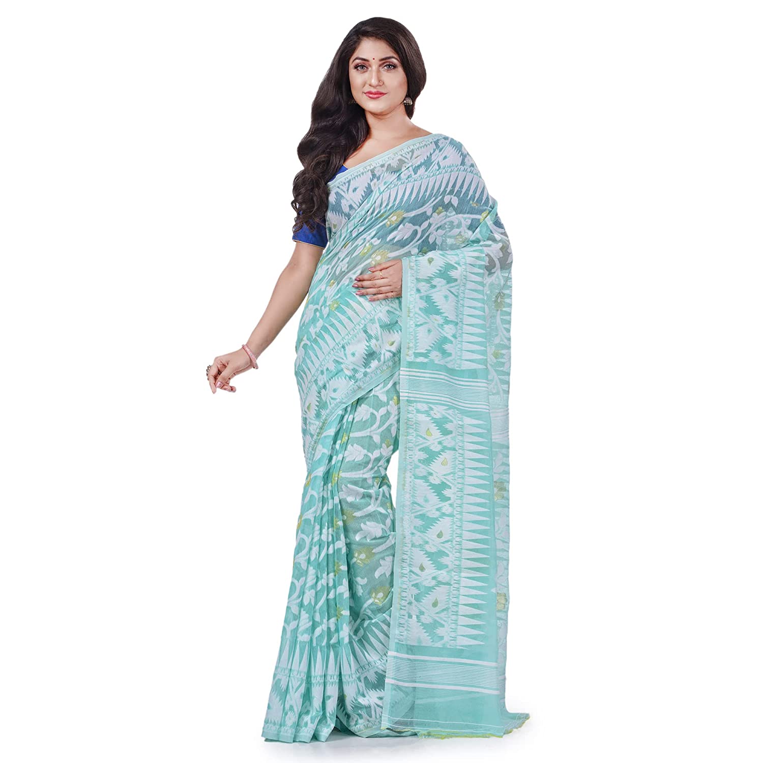 Desh Bidesh Bengal Cotton Tant Women's Bengal Handloom Tant Soft Dhakai Jamdani Cotton Saree Whole Body Design - Distacart