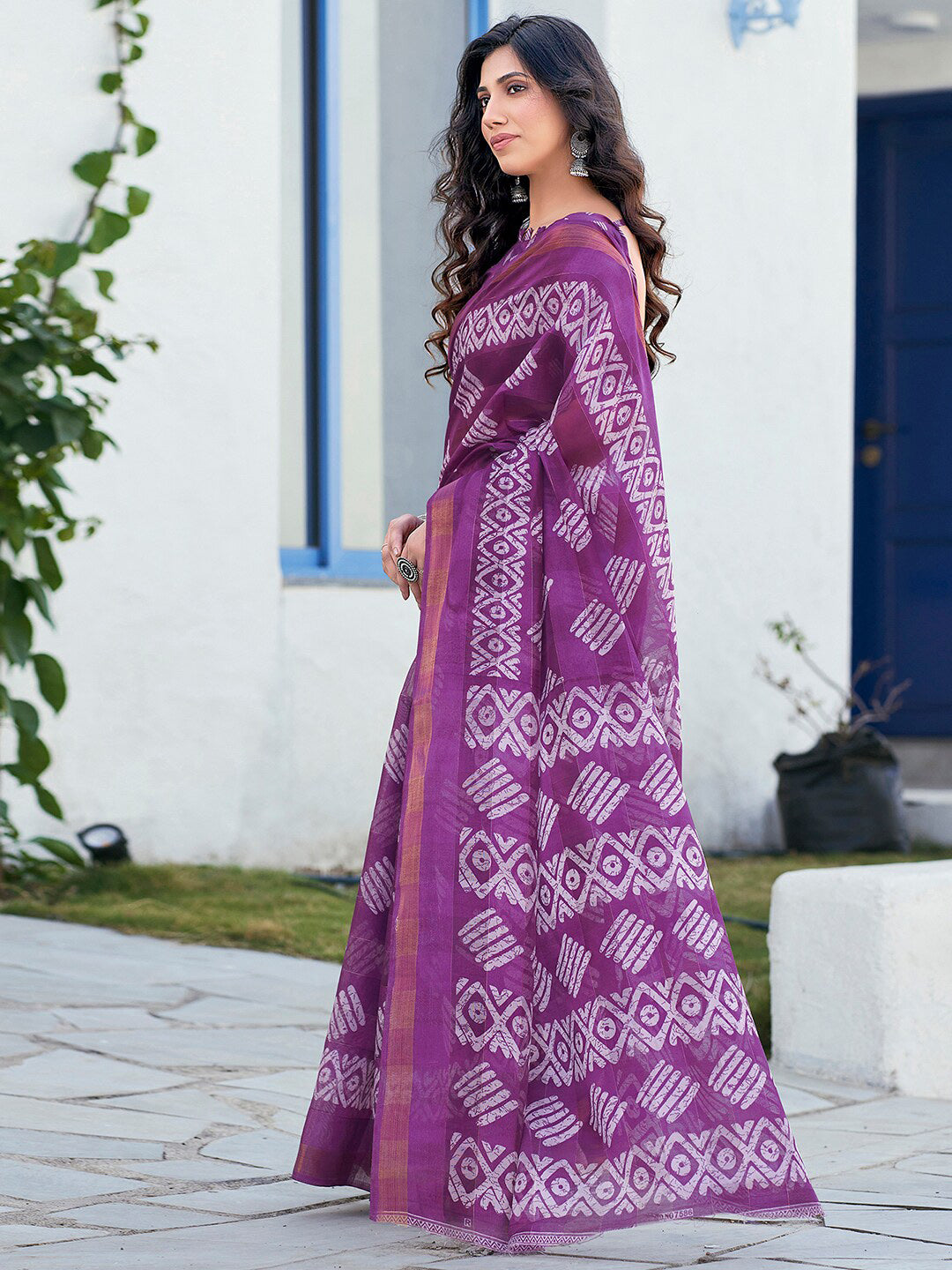 Kalini Batik Printed Zari Bagh Sarees - Distacart
