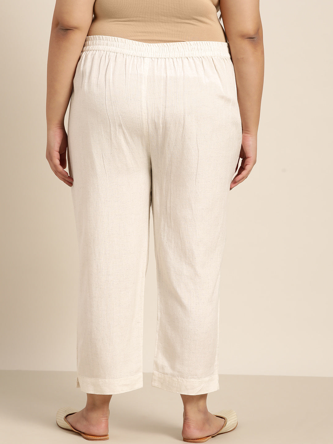 Juniper Women Ivory Rayon Flex Solid Slim Fit Pant/Slim Pant - Distacart