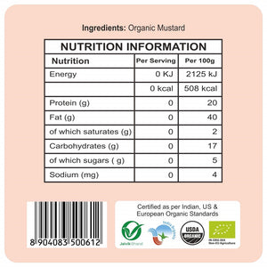 24 Mantra Organic Mustard Seeds (Small) nutrtion Information