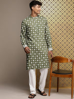 Thumbnail for House of Pataudi Jashn Ethnic Motifs Printed Kurta - Distacart