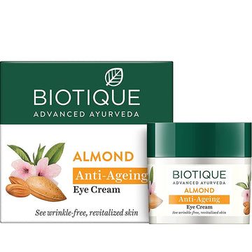 Biotique Advanced Ayurveda Bio Almond Soothing & Nourishing Eye cream - Distacart