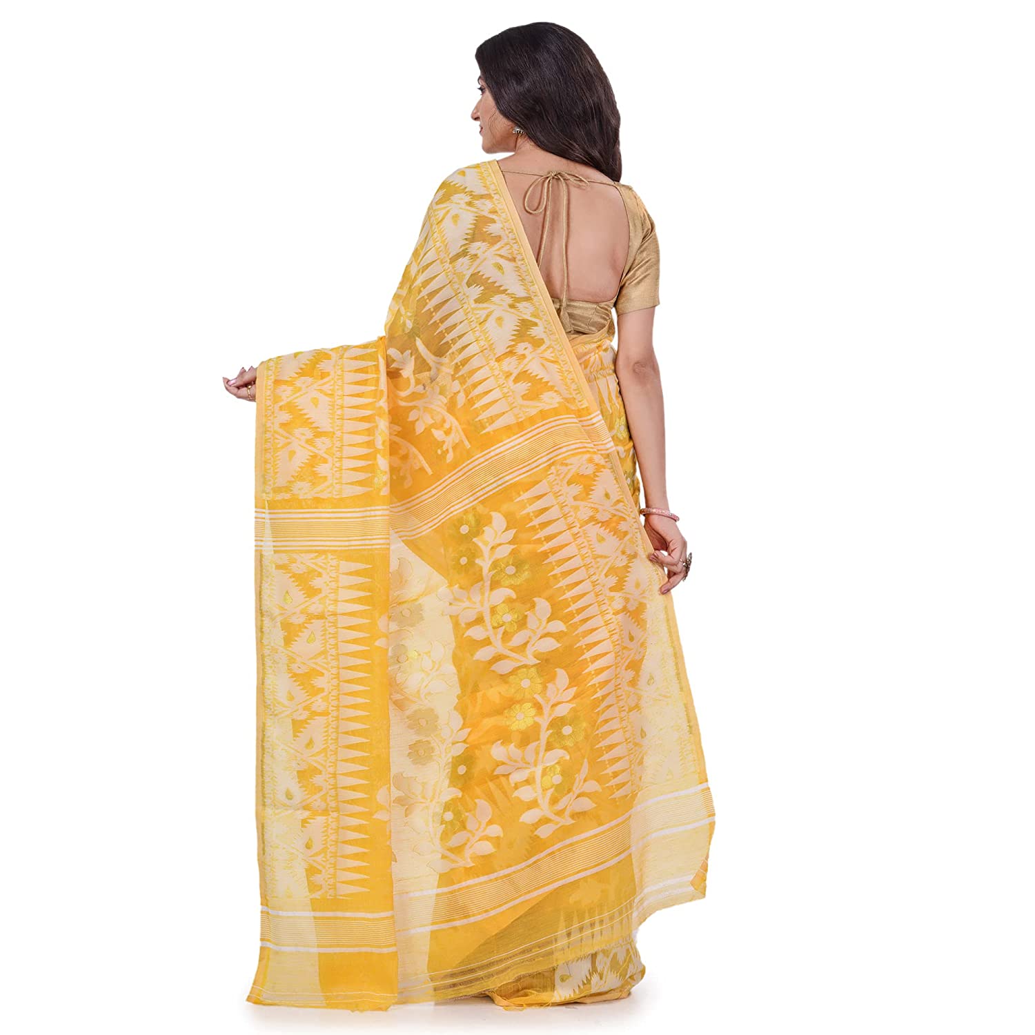 Desh Bidesh Bengal Cotton Tant Women's Bengal Handloom Tant Soft Dhakai Jamdani Cotton Saree Whole Body Design - Distacart