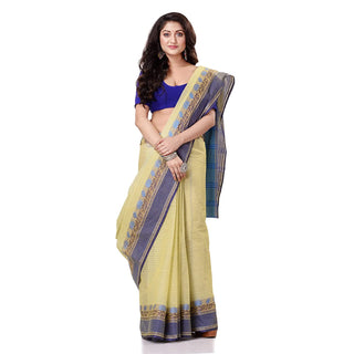 Desh Bidesh Women's Traditional Bengal Tant Pure Handloom Cotton Saree Jol Torongo Woven Design Without Blouse Piece - Distacart