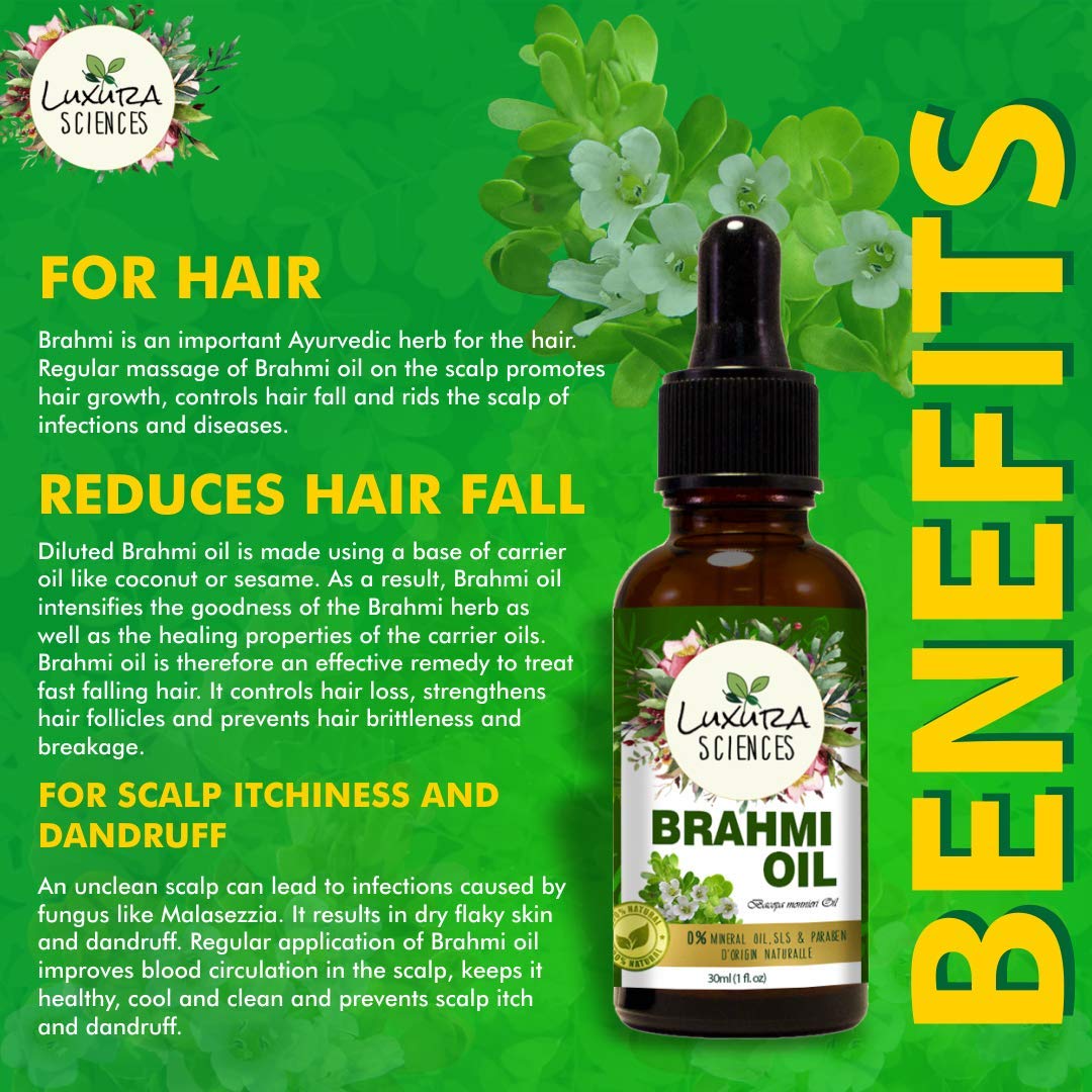 Luxura Sciences Organic Brahmi Oil for Hair Growth - Distacart