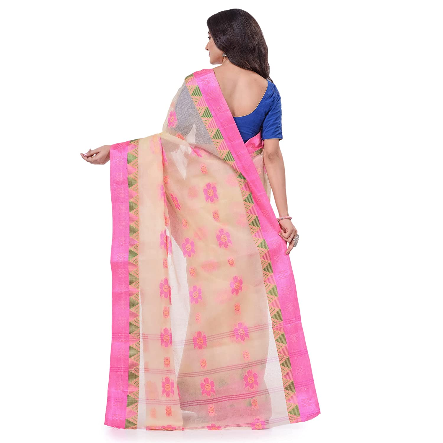 Desh Bidesh Women's Traditional Bengal Fuleswari Woven Designer Pure Handloom Cotton Saree Without Blouse Piece - Distacart
