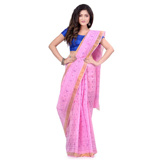 Desh Bidesh Women's Bengal Tant Kerala Print Design Pure Handloom Cotton Saree Without Blouse Piece - Distacart