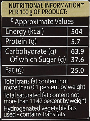 Dark Fantasy Choco Fills Nutrition Facts