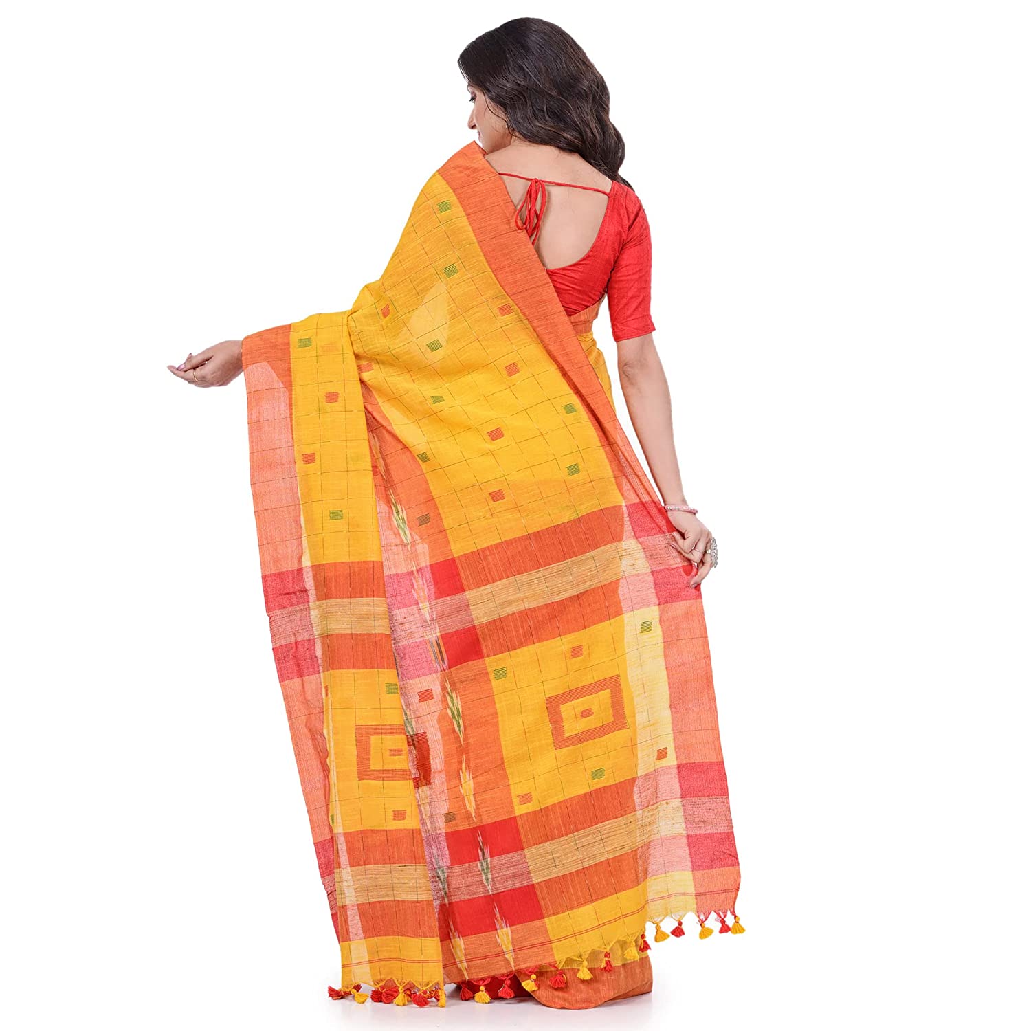 Desh Bidesh Women's Bengal Handloom Pure Cotton Saree Kotki Design With Blouse Piece - Distacart
