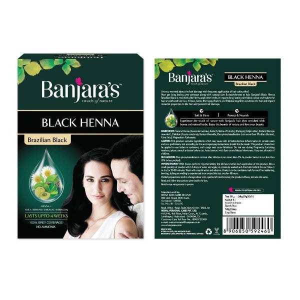 Banjaras Black Henna Brazilian Black Hair Color