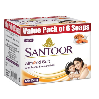 Santoor Almond Soft With Sandal & Almond Milk Soap