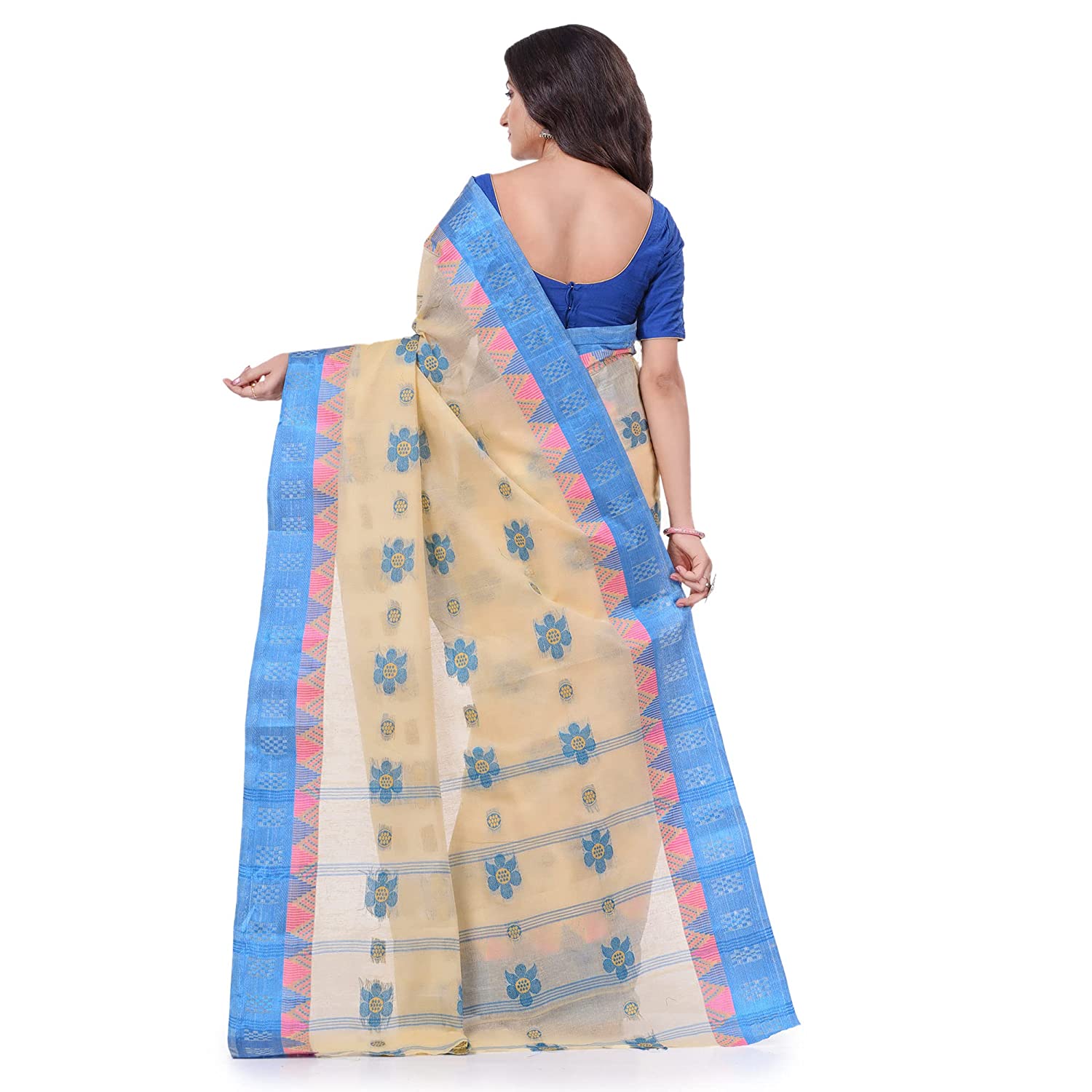 Desh Bidesh Women's Traditional Bengal Fuleswari Woven Designer Pure Handloom Cotton Saree Without Blouse Piece - Distacart