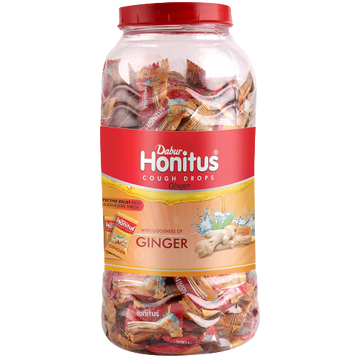 Dabur Honitus Lozenges Jar - 300 Count (Honey Ginger)