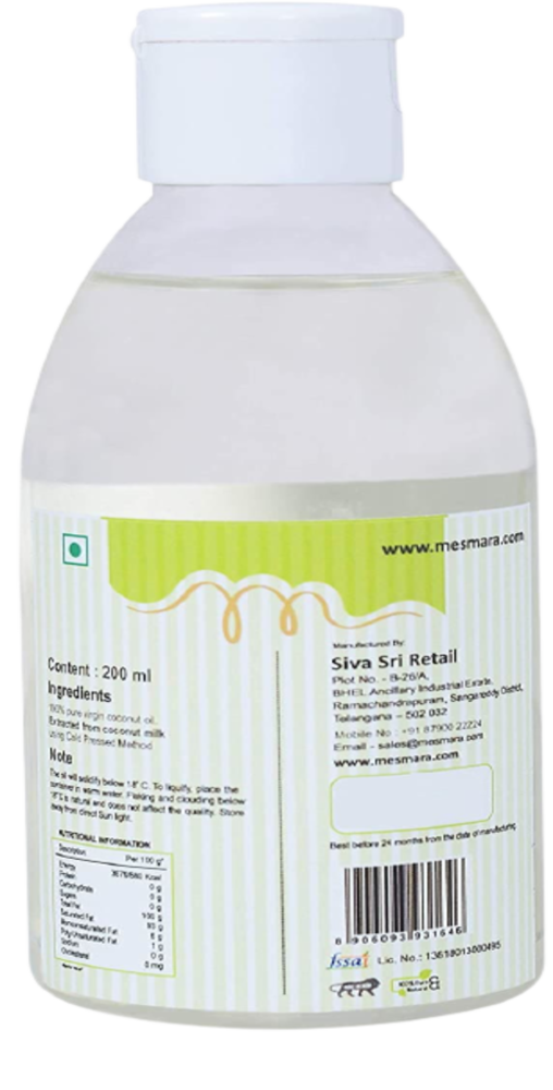 Mesmara Extra Virgin Coconut Oil 200 ml