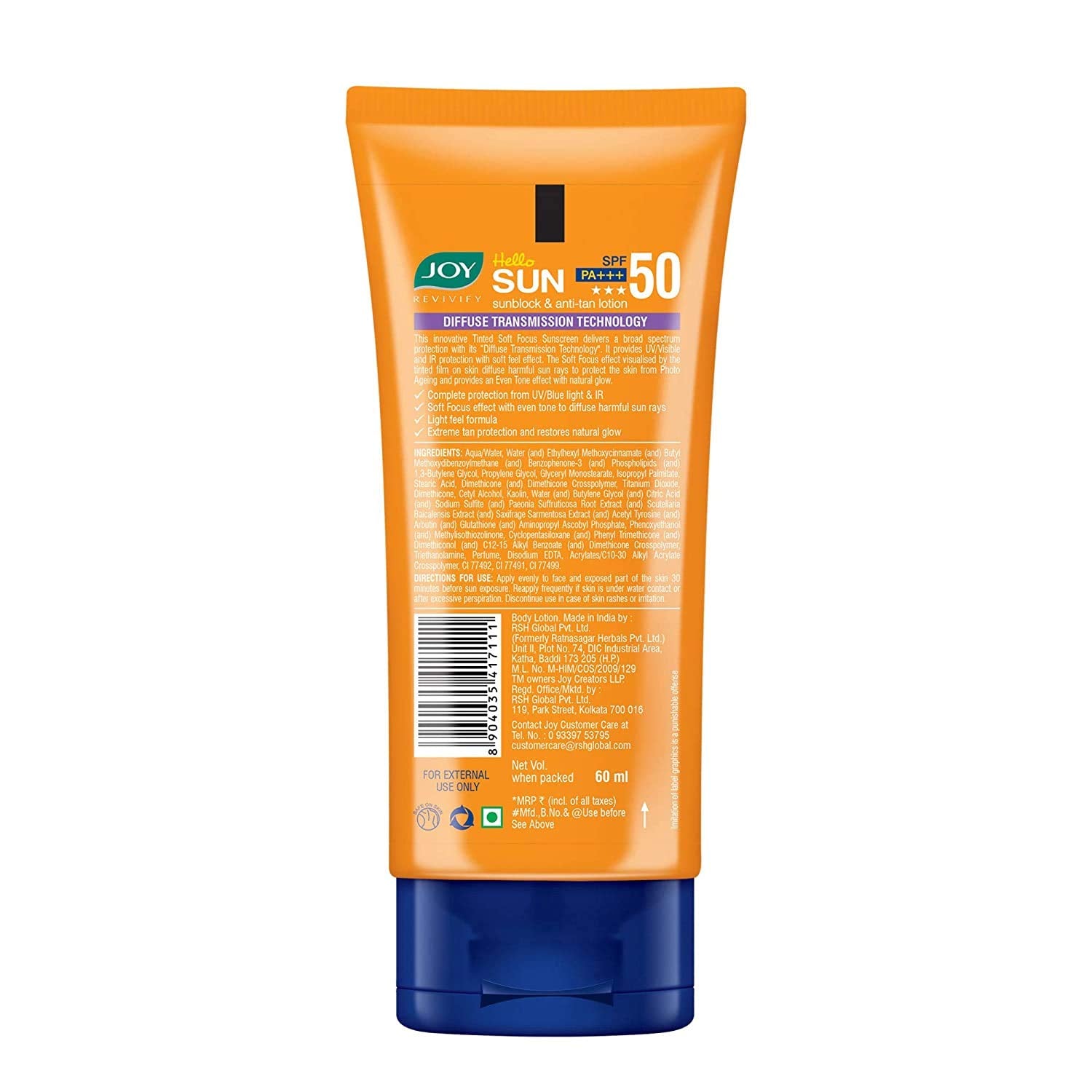 Revivify Hello Sun Sunblock & Anti-tan Lotion (SPF 50 PA+++)