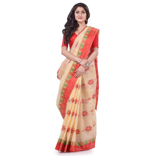 Desh Bidesh Women's Traditional Bengal Fuleswari Woven Designer Pure Handloom Cotton Saree Without Blouse Piece - Distacart