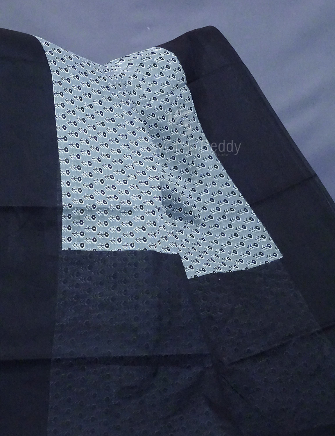 Grey Colour Floral Print Pure Mulmul Cotton Saree By Gayathri Reddy Designer Studio - Distacart