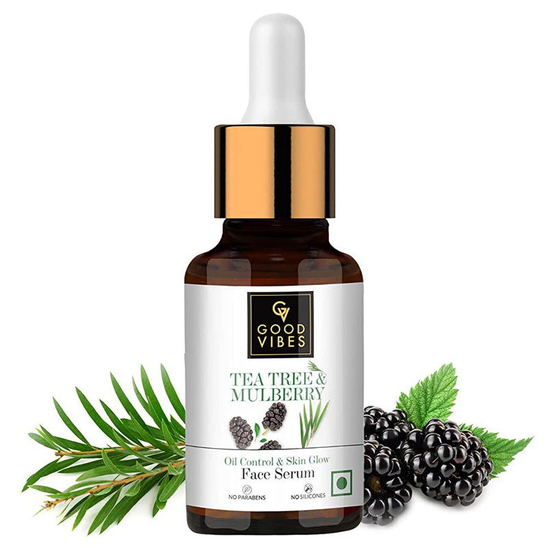 Good Vibes Tea Tree + Mulberry Skin Glow &amp; Oil Control Serum - Distacart