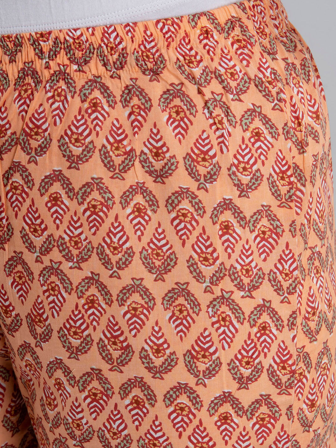 Kalini Women Rust Ethnic Motifs Printed Layered Pure Cotton Kurta with Trousers & Dupatta - Distacart