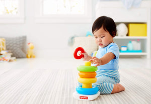 Fisher Price Rock-A-Stack - Classic Stacking Toy With 5 Colorful Rings - Distacart