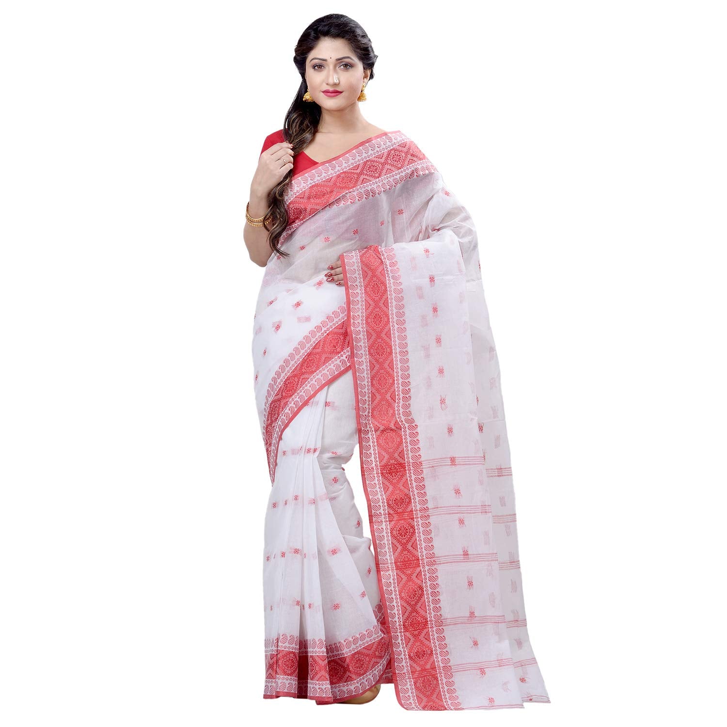 Desh Bidesh Women's Tant Cotton Saree With Blouse Piece - Distacart